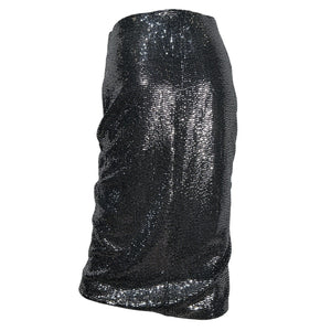 Isabel Marant Shiny Silver Dolene Midi Skirt Size 42 EU / 10 US