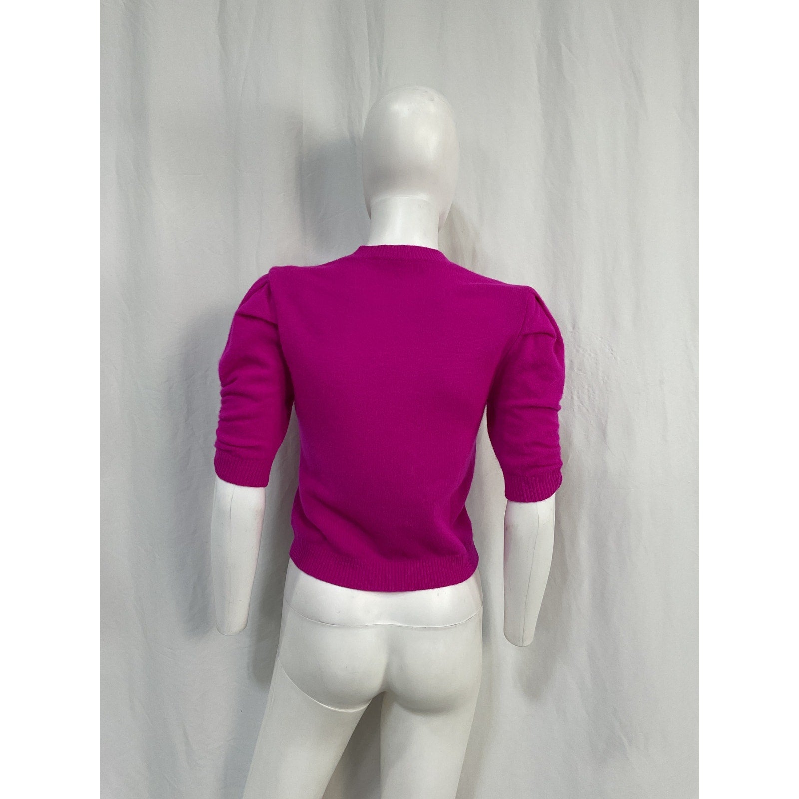 Frame Ruched Sleeve Pink Cashmere Sweater Size XS