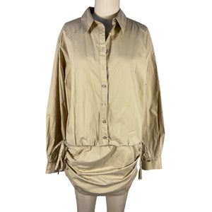 L'Academie Ruched Tan Keem Mini Dress Size M
