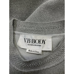 Victoria Beckham Glittery Silver Body-Con Mini Dress Size 4 Uk (0 Us)