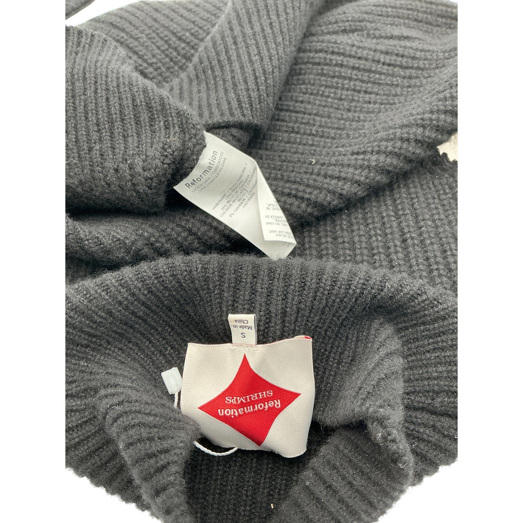 Reformation 'Diamond' Black Cashmere Turtleneck Size S