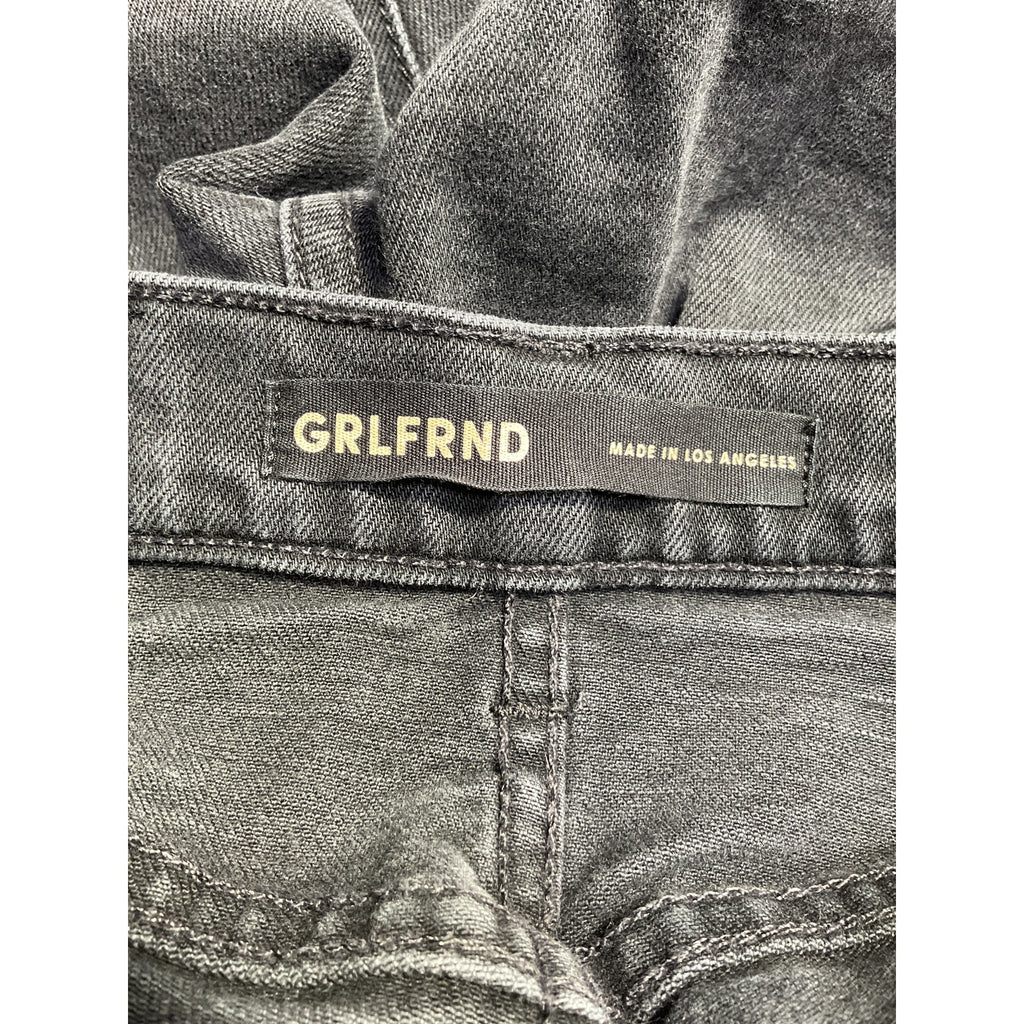 Grlfrnd 'Piper' Black Cotton Super High Rise Stretch Slim Denim Jean Size 26