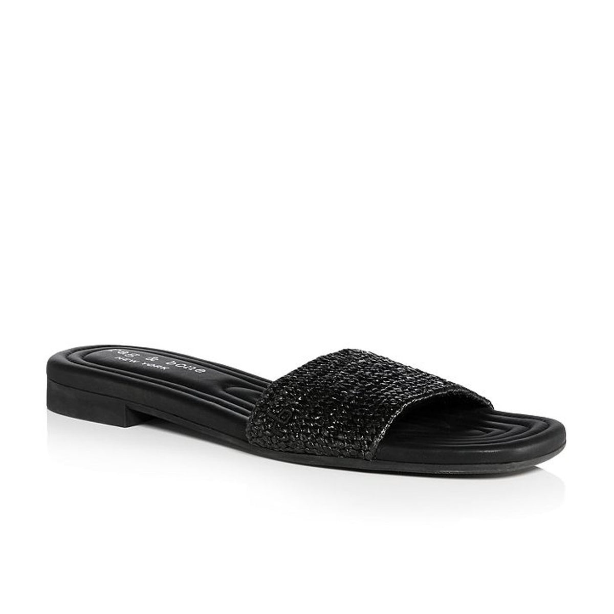 Rag & Bone Woven Black Ellie Slides Size 7.5 US / 37.5 EU