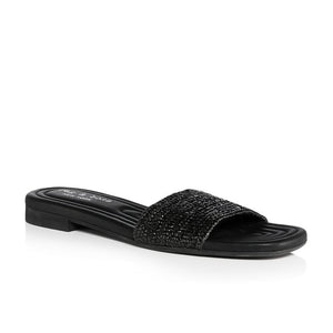 Rag & Bone Woven Black Ellie Slides Size 7.5 US / 37.5 EU