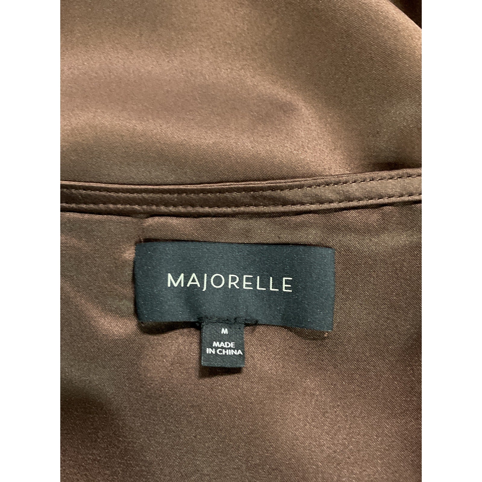 Majorelle 'Waldorf' Brown Satin Top Size M