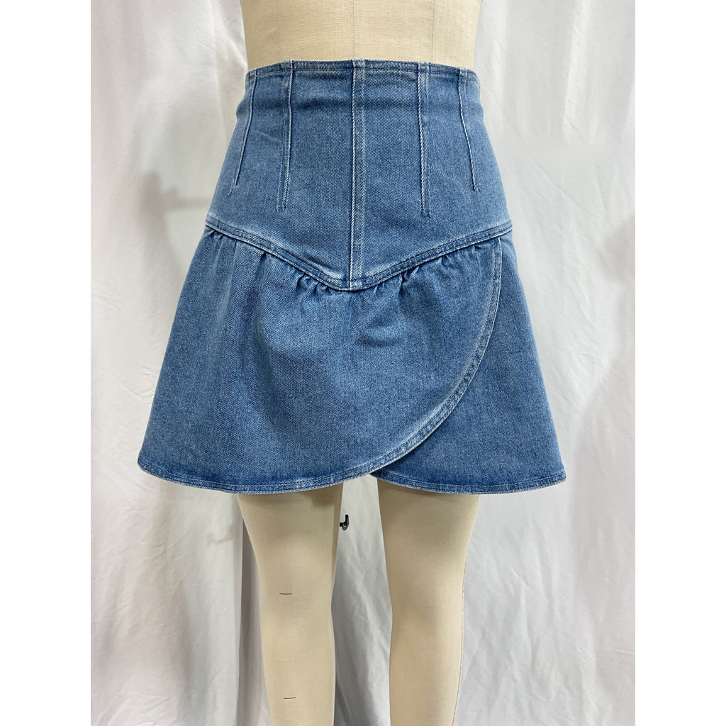 Isabel Marant 'Dimenia' Blue Cotton Skirt Size 42