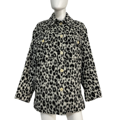Isabel Marant Leopard Print Black Odelino Jacket Size 34