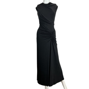 Simkhai Ruched Black Acacia Midi Dress Size XS