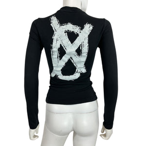 032c Fitted Black Sos Graphic Longsleeve T-Shirt Size XS
