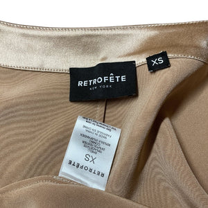 Retrofête Satin Beige Svea Blouse Size XS