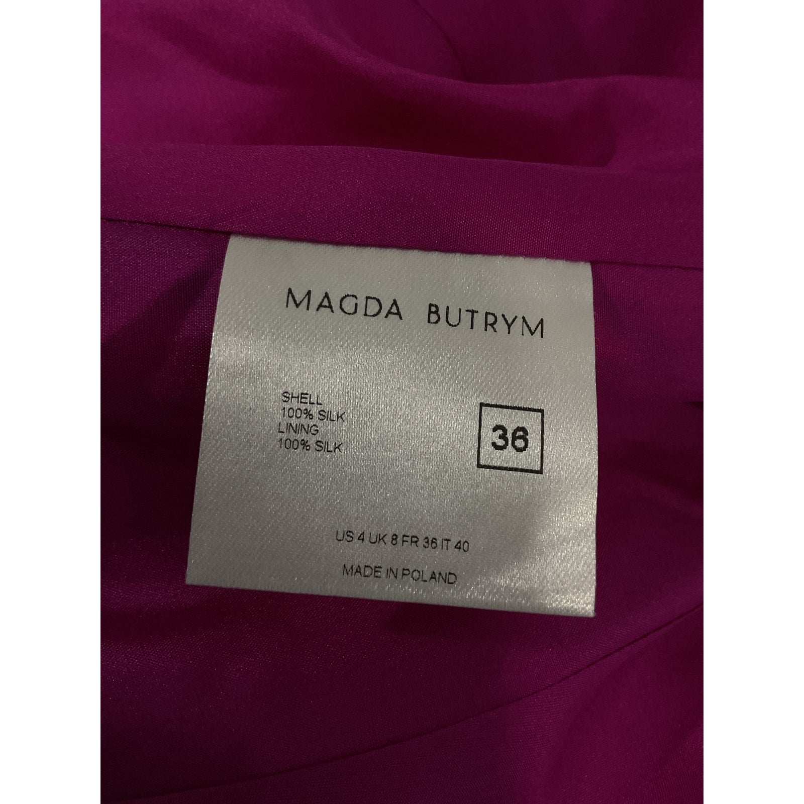 Magda Butrym FloralPrint Pink Silk Mini Shirt Dress Size 36