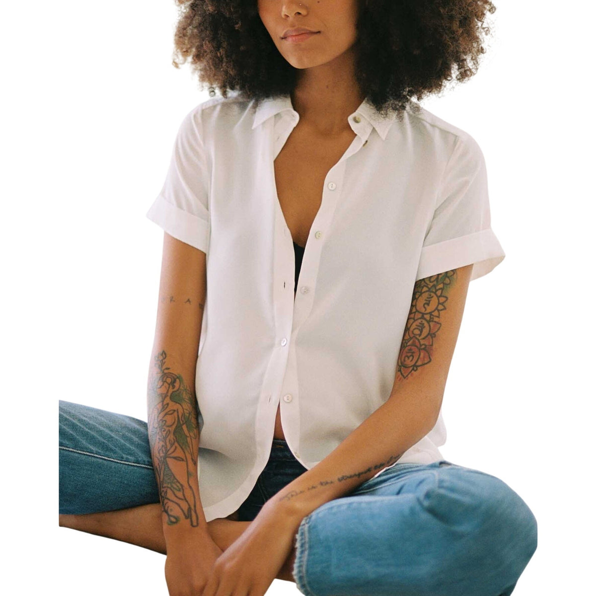 Hatch Effortless White Savannah Blouse Size 0