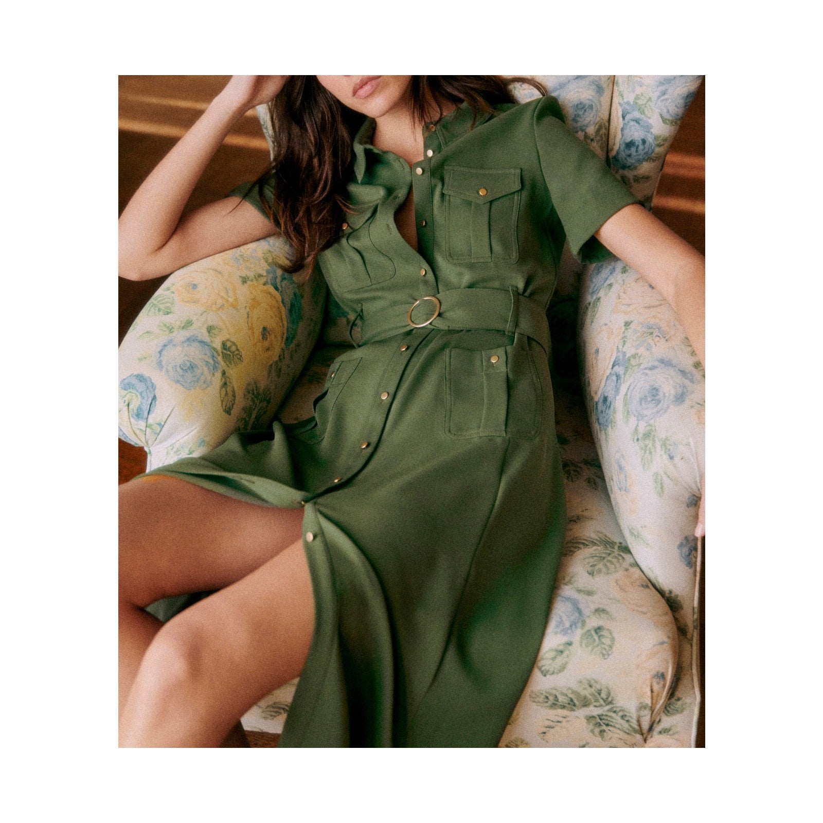 S�zane 'Raquel' Green Polyester Dress Size 40