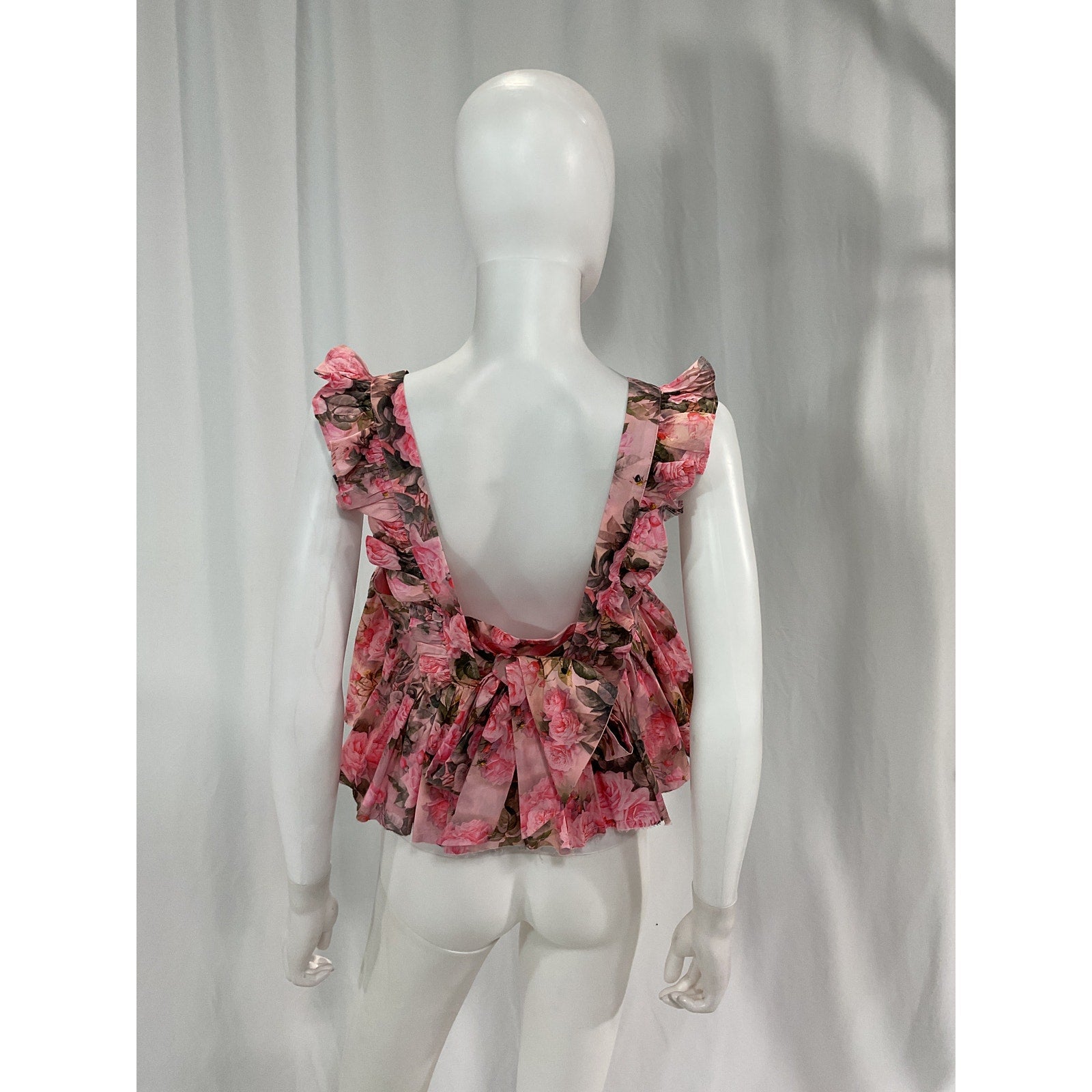 Selkie 'The Ruffle' Pink Poplin Apron Top Size S
