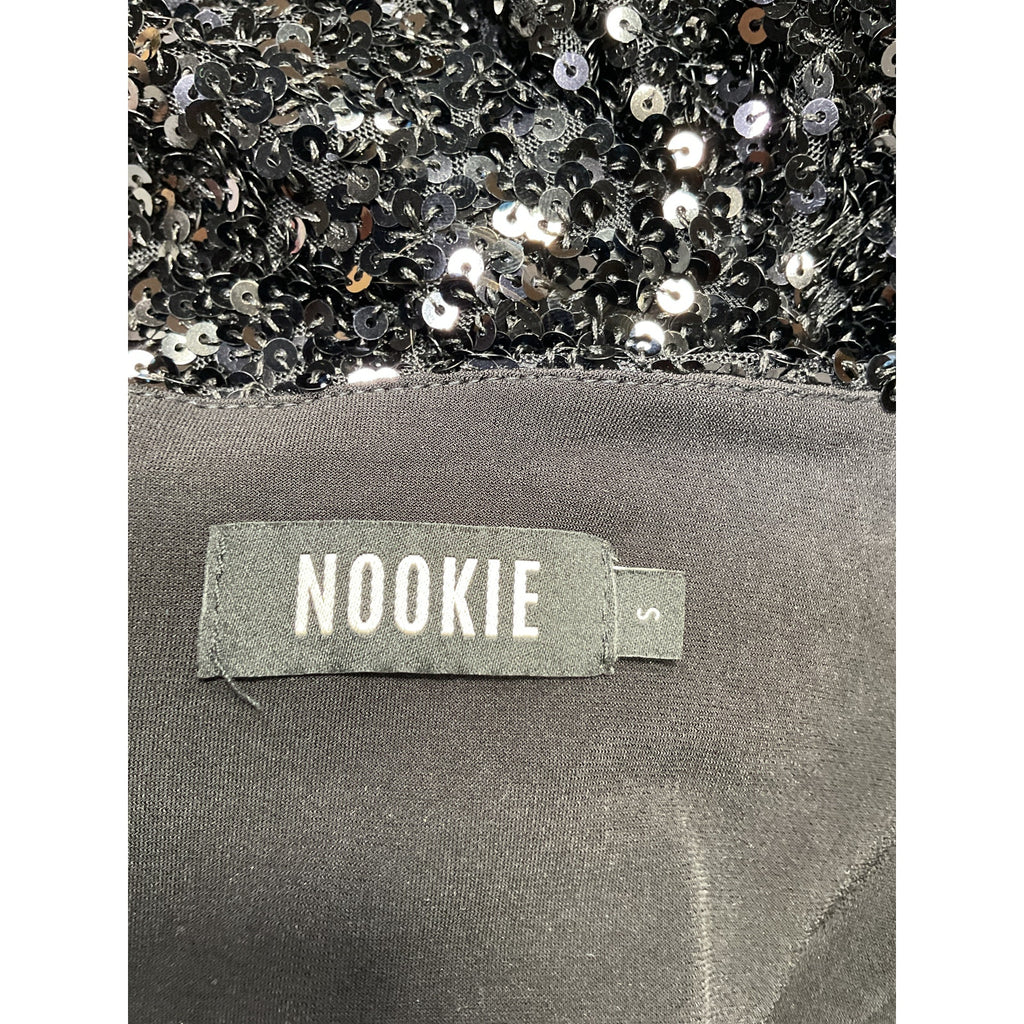 Nookie 'Smoke Show' Black Sequin Embellished Skirt Size S