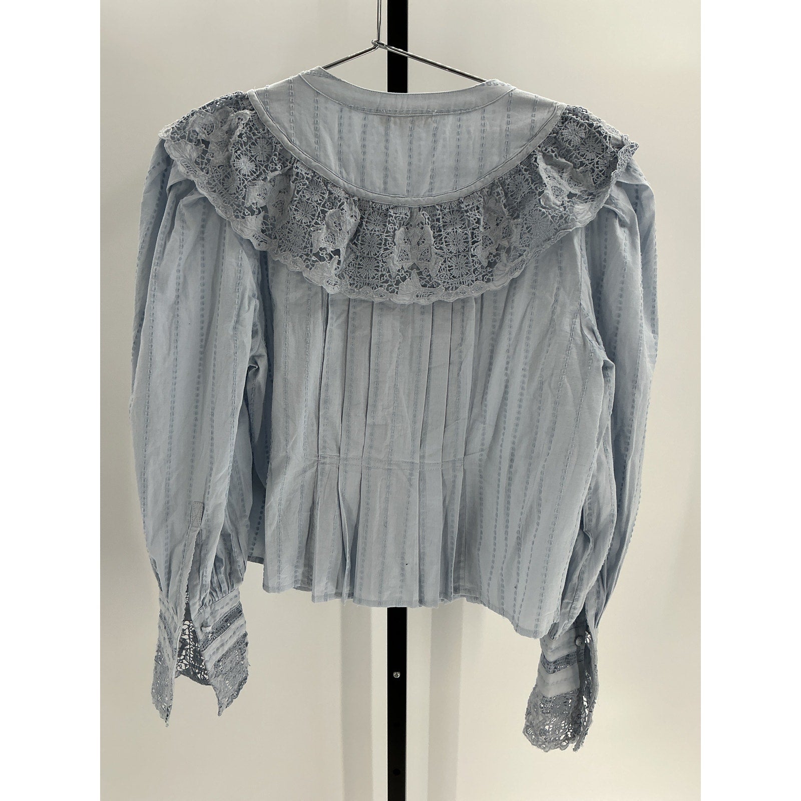 Ulla Johnson 'Esther' Blue Cotton Long Sleeve Blouse Size 10