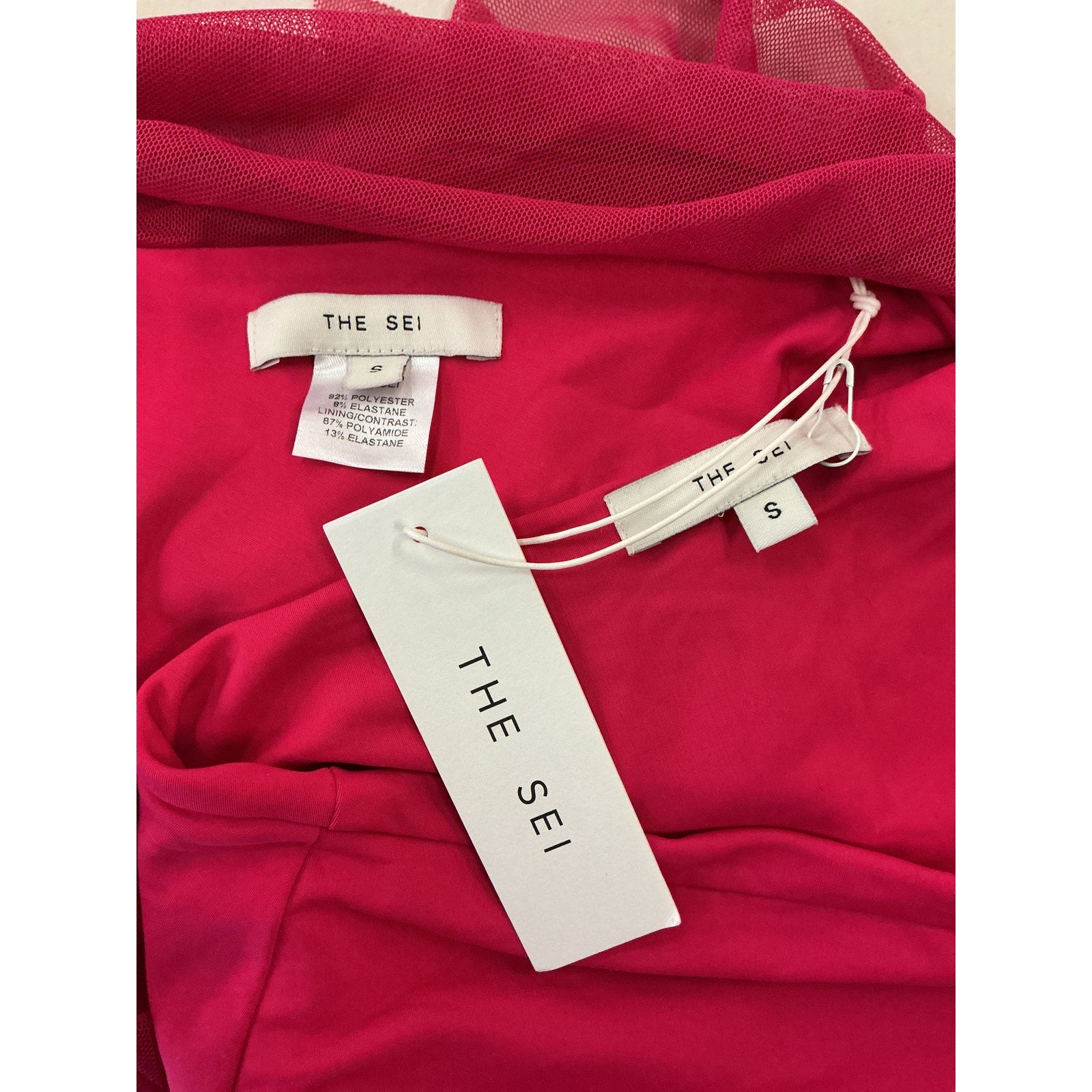 The Sei One Shoulder Pink Mini Dress With Train Size S - NWT