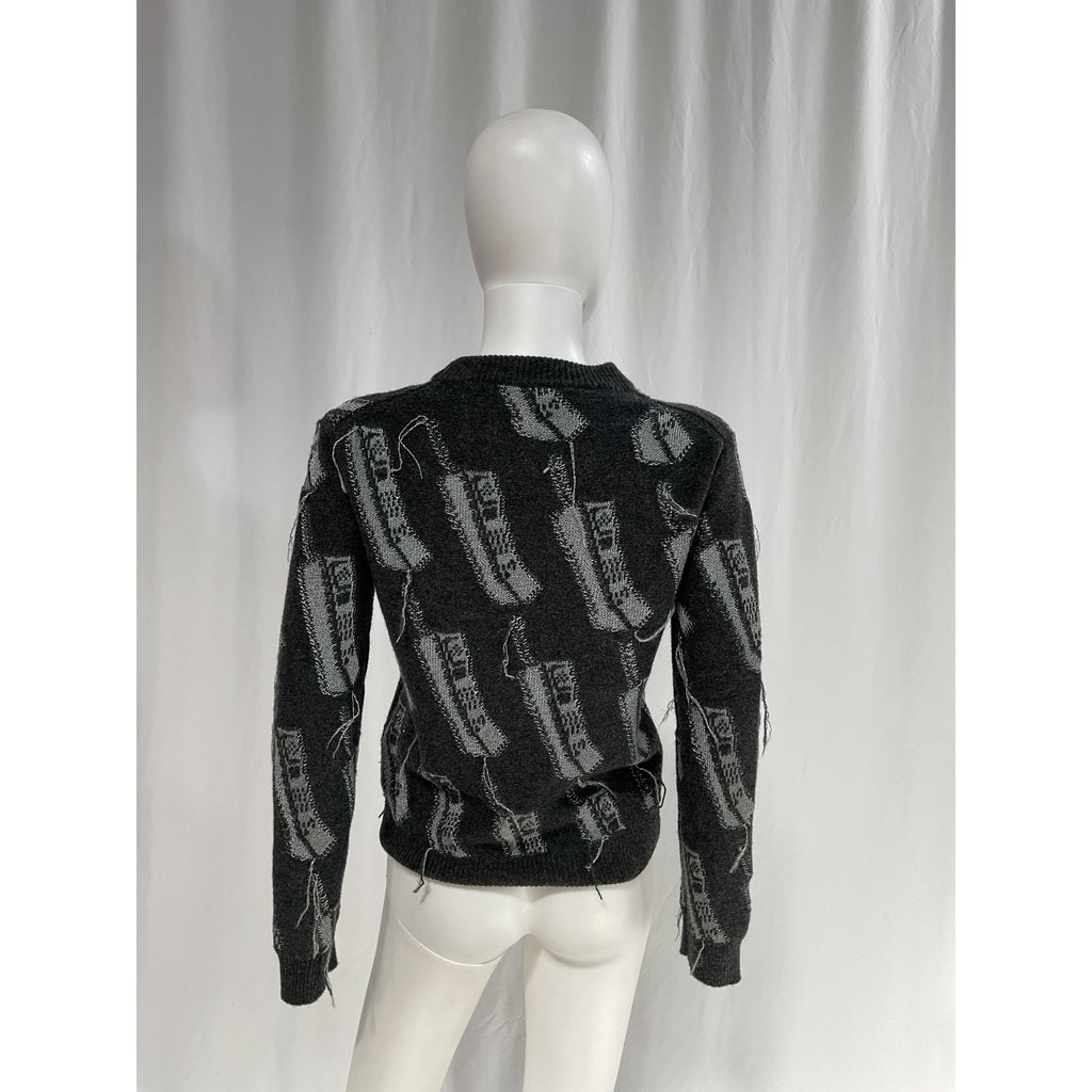 Acne Studios 'Metallic' Black Fil Coup� Wool Sweater Size S