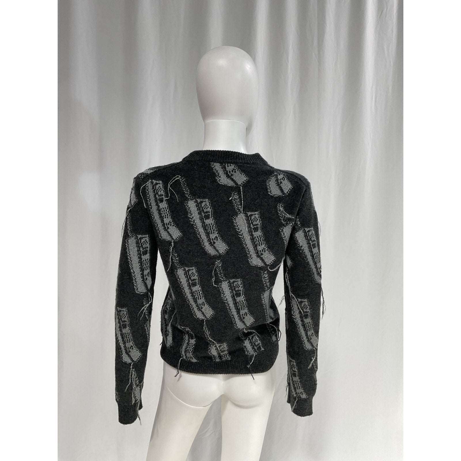 Acne Studios 'Metallic' Black Fil Coup� Wool Sweater Size S