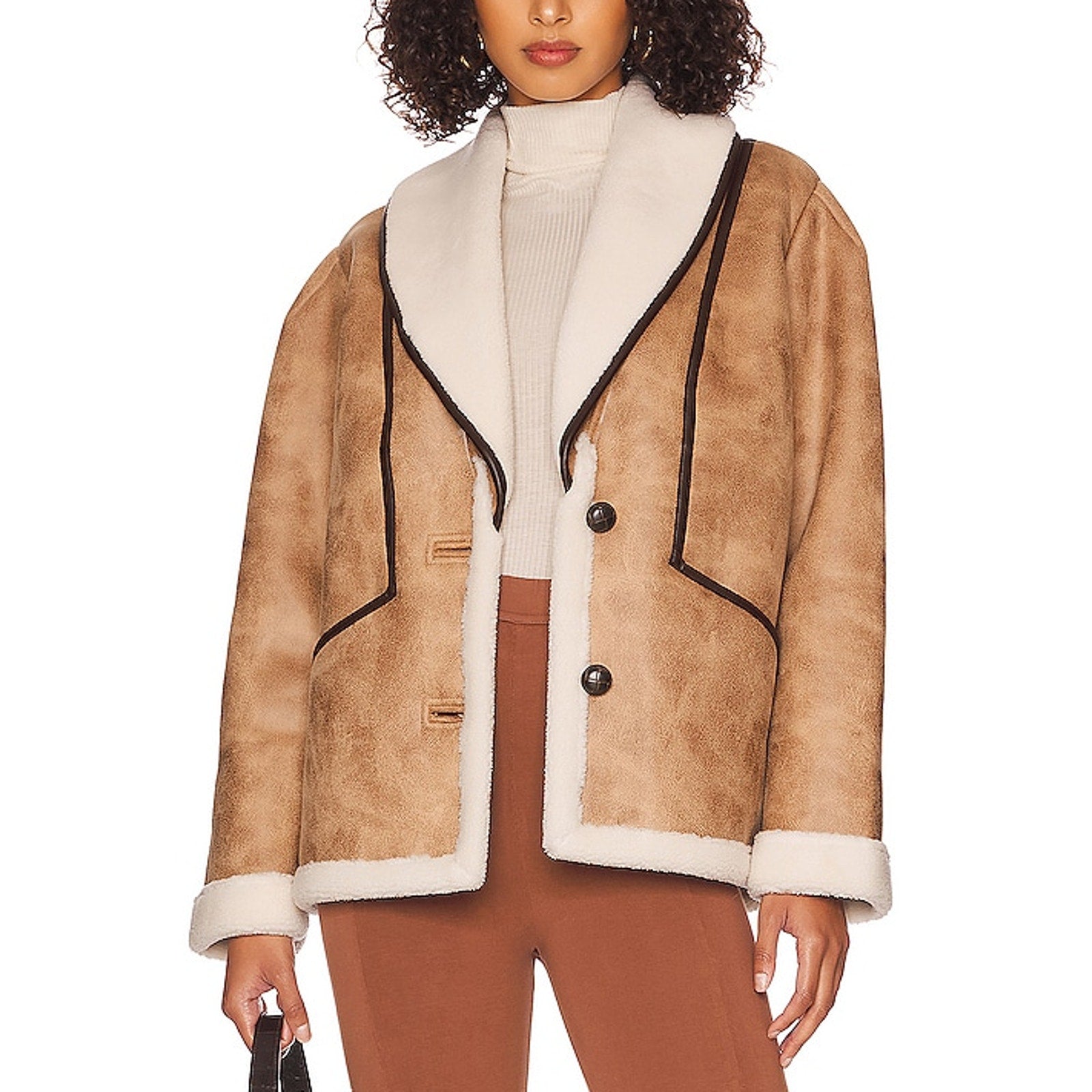 Tularosa 'Dylan' Tan Polyester Coat Size M