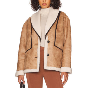 Tularosa 'Dylan' Tan Polyester Coat Size M