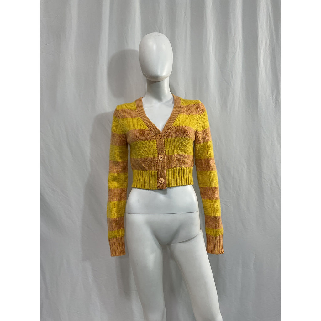 Tularosa 'Olin' Yellow Acrylic Cropped Cardigan Size XS