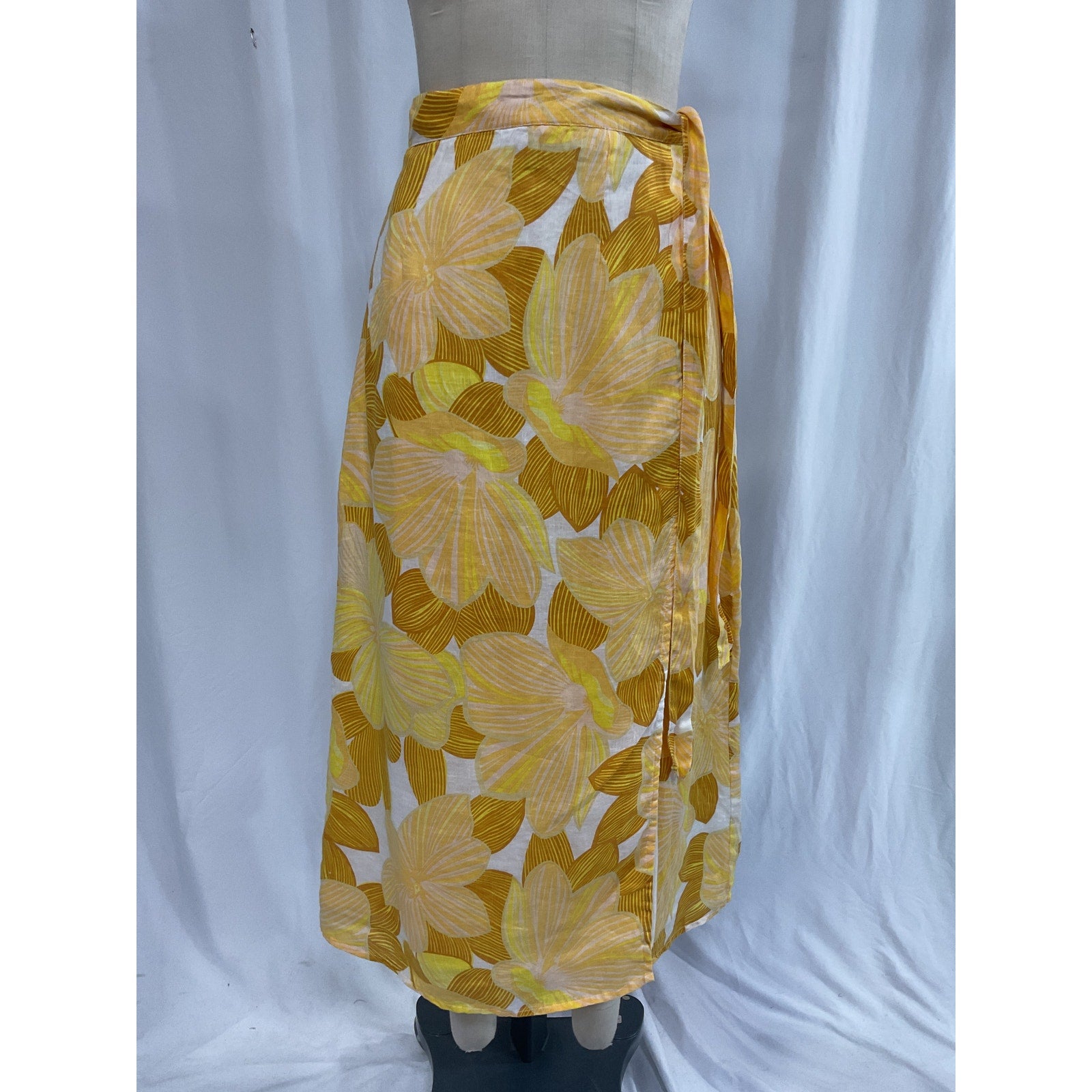 Faithfull The Brand 'Casitas' Yellow Wrap Skirt Size M