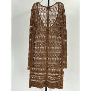 Isabel Marant 'Pia' Brown Metallicized Lace-Knit Dress Size 36