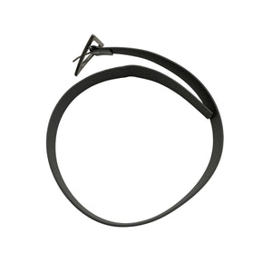 Bottega Veneta Polished Silver Triangle Leather Belt Size 20 in