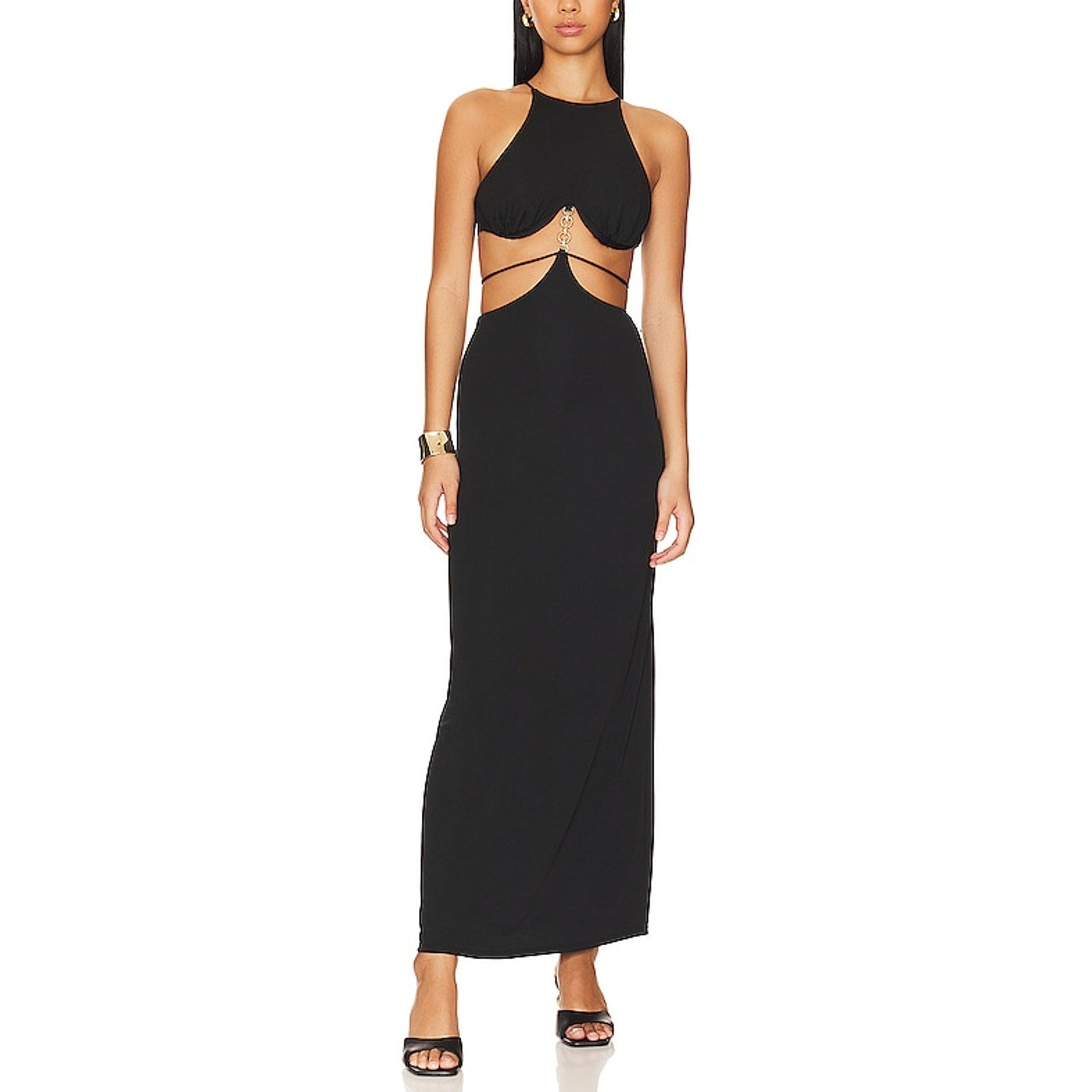 Lpa 'Elisa' Black Cut Out Maxi Dress Size S