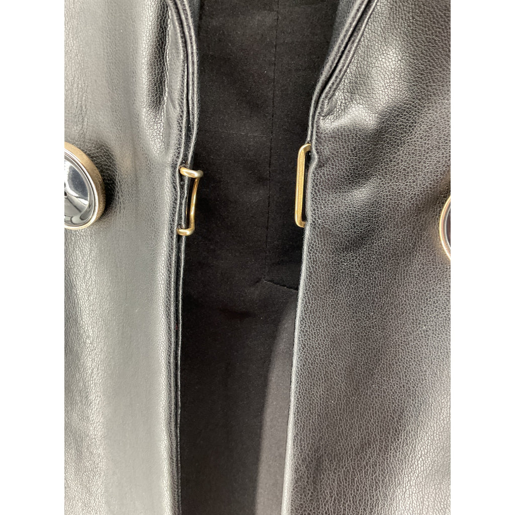 Veronica Beard ‘Beacon’ Black Vegan Leather Dickey Jacket Size 0