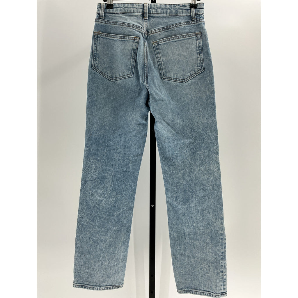 Reformation 'Cynthia' Blue Cotton Stretch High Rise Straight Denim Jean Size 27
