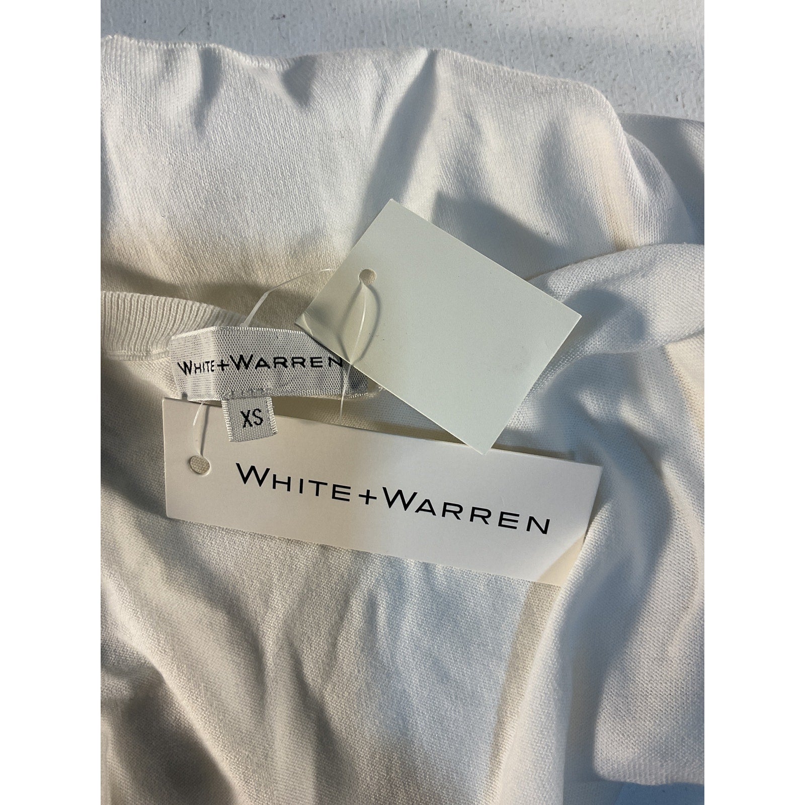 White + Warren White Crewneck Button Cardigan Size XS - NWT