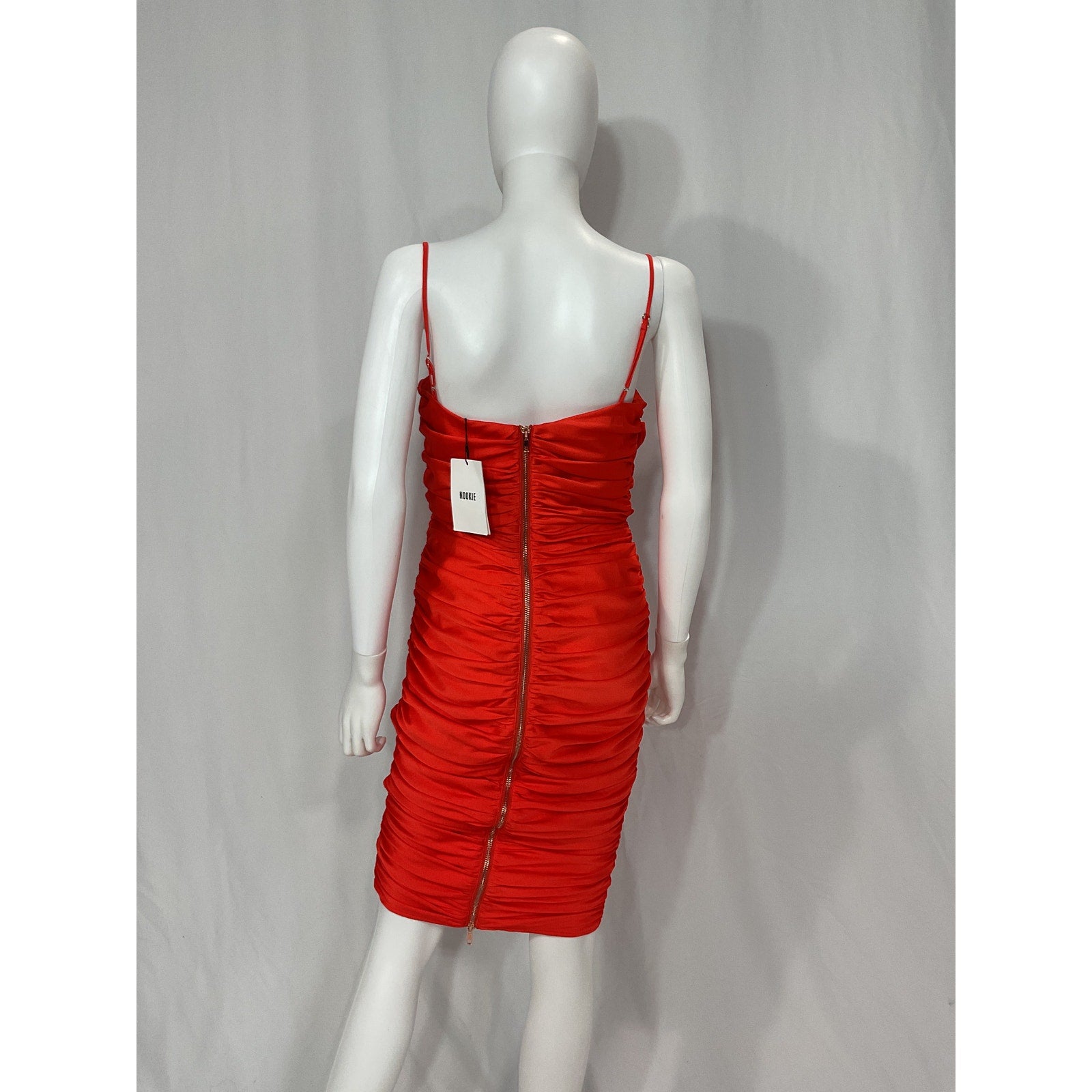 Nookie 'Cooper' Orange Crepe Midi Dress Size M - NWT
