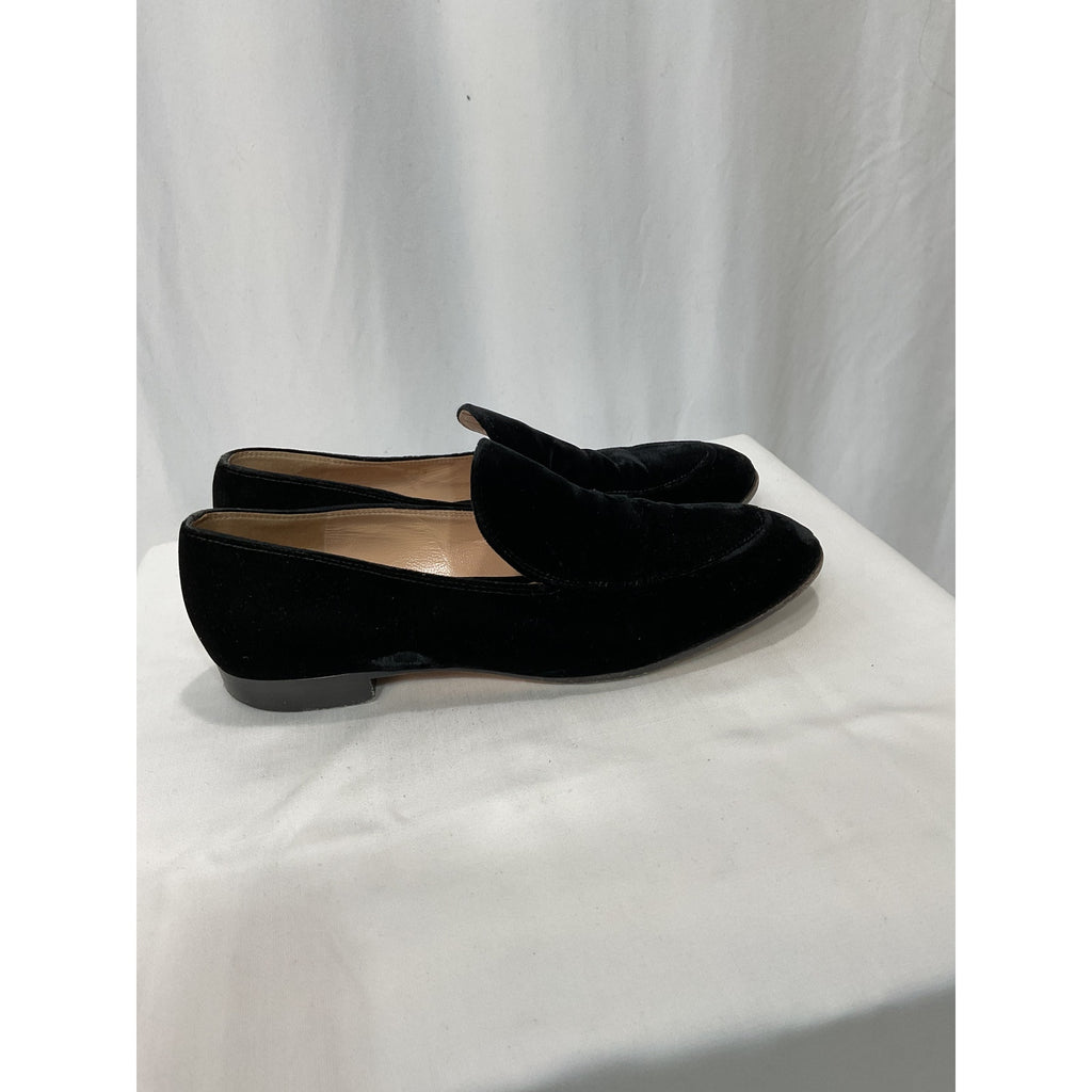 Gianvito Rossi Black Velvet Loafers Size 8