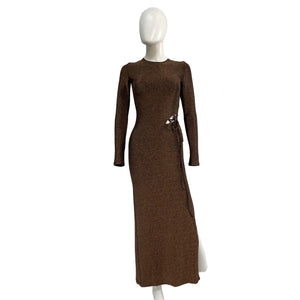 Reformation 'Kinsey' Brown Knit Dress Size XS