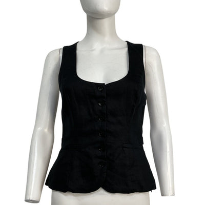 Reformation Tailored Black Delanie Vest Size 6