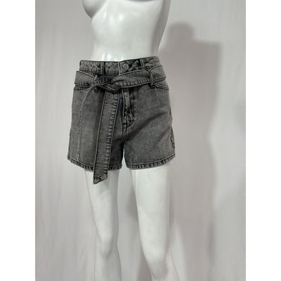 Marissa Webb 'Banks' Black Paper Bag Denim Boyfriend Short Size 25