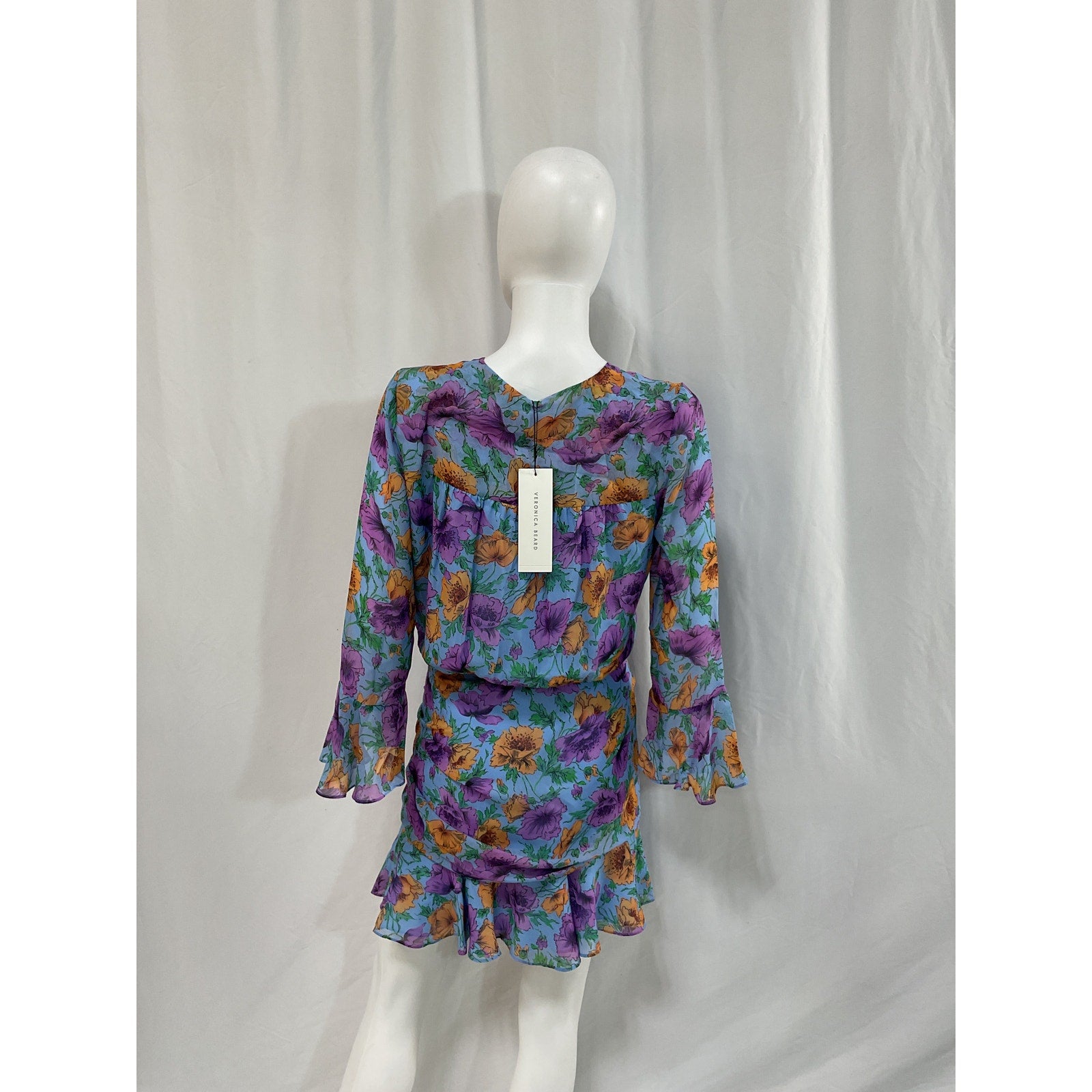 Veronica Beard 'Sean' Blue Floral-Print Dress Size 4 - NWT