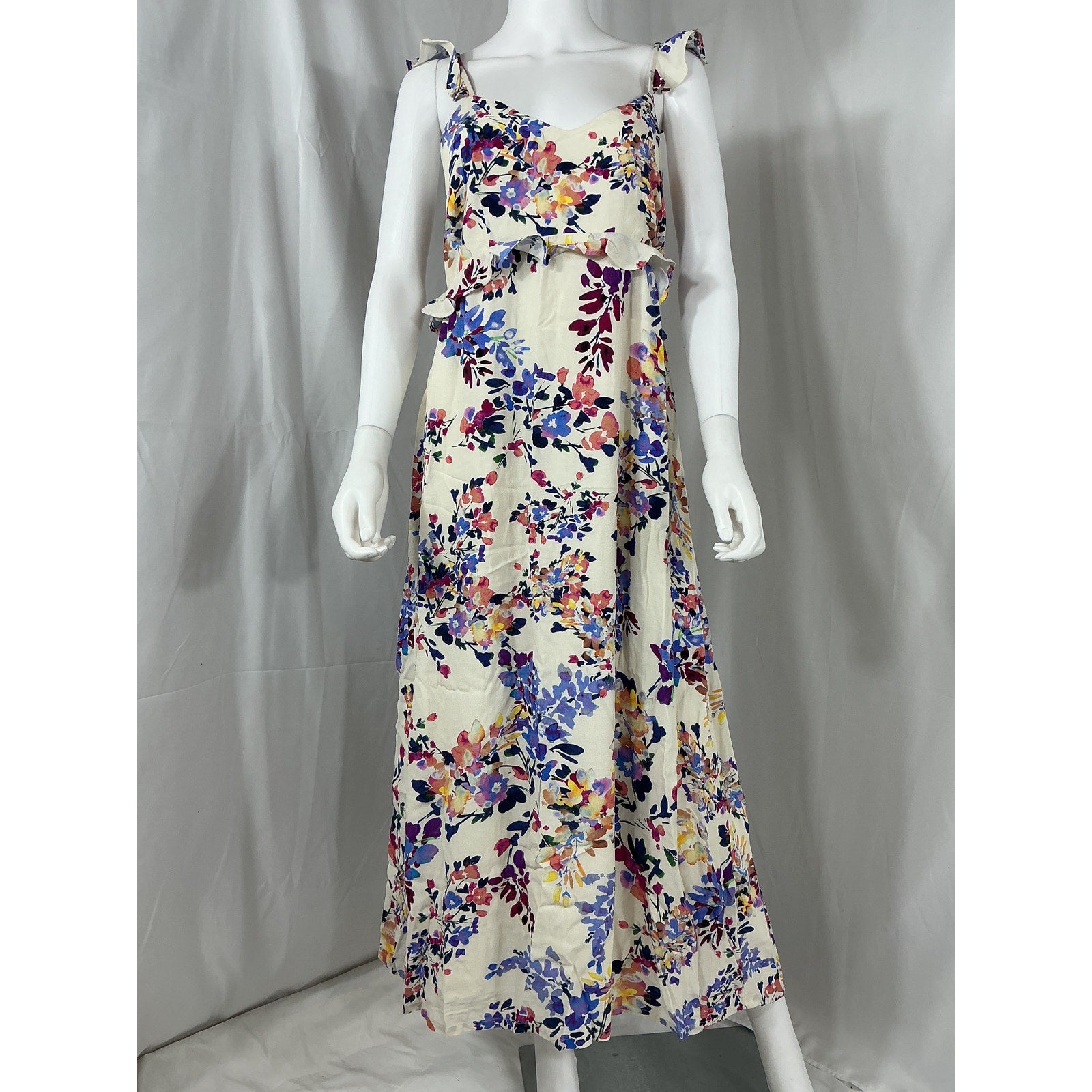 Hatch X A Pea In The Pod Blue Viscose Flouncy Slip Dress Size S