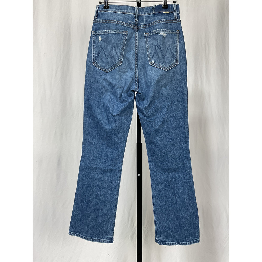 Mother 'Smokin' Blue Cotton Flared Leg Denim Jean Size 27