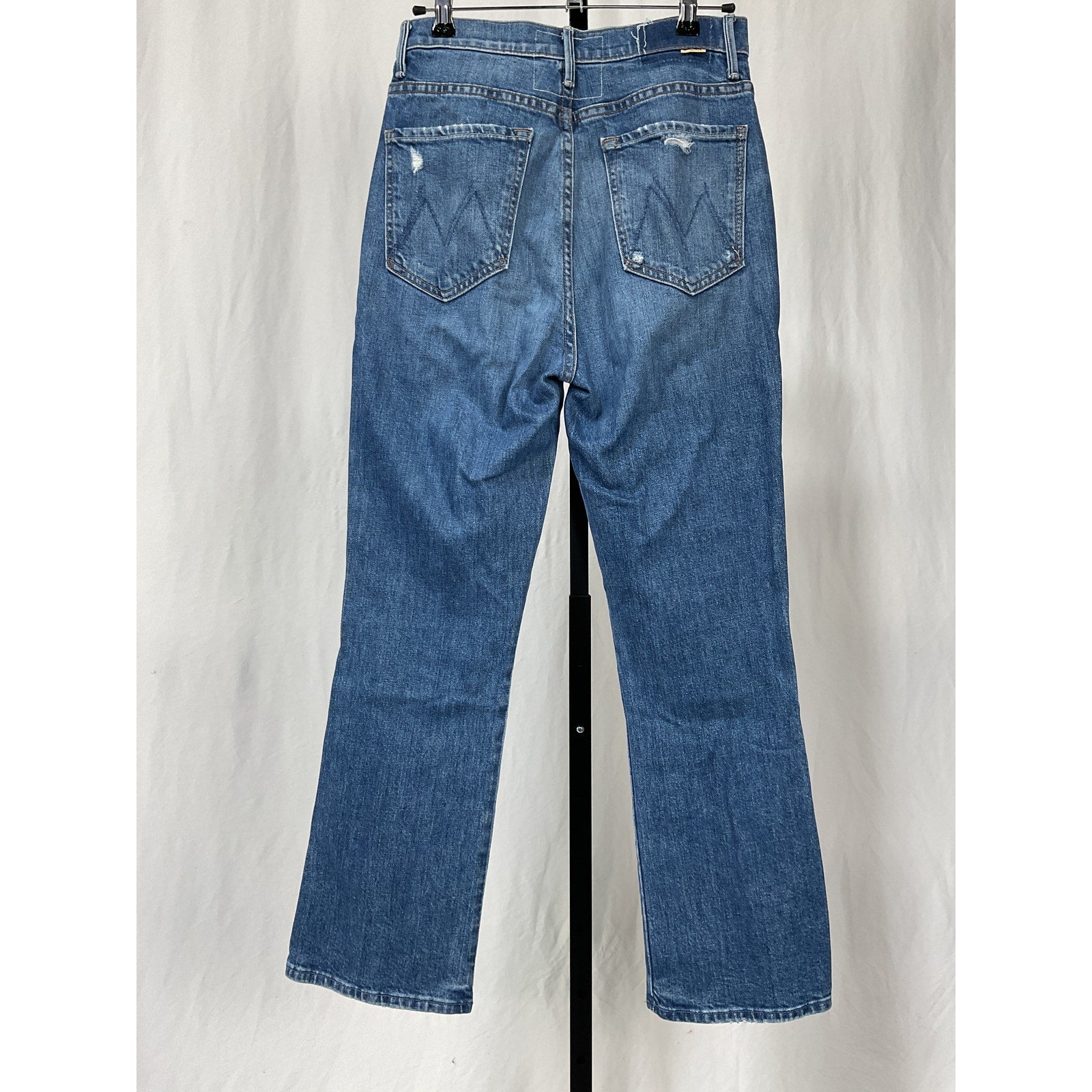 Mother 'Smokin' Blue Cotton Flared Leg Denim Jean Size 27
