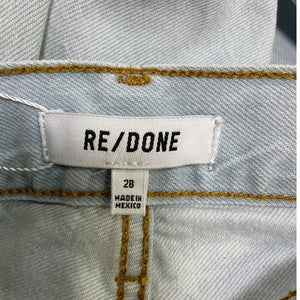 Re/Done Distressed Blue High Rise Loose Denim Jeans Size 28