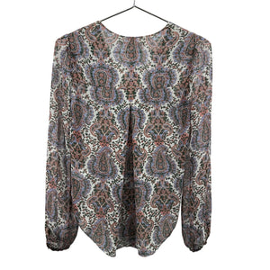 Veronica Beard Sheer Ecru Multi Lowell Paisley Blouse Size 2