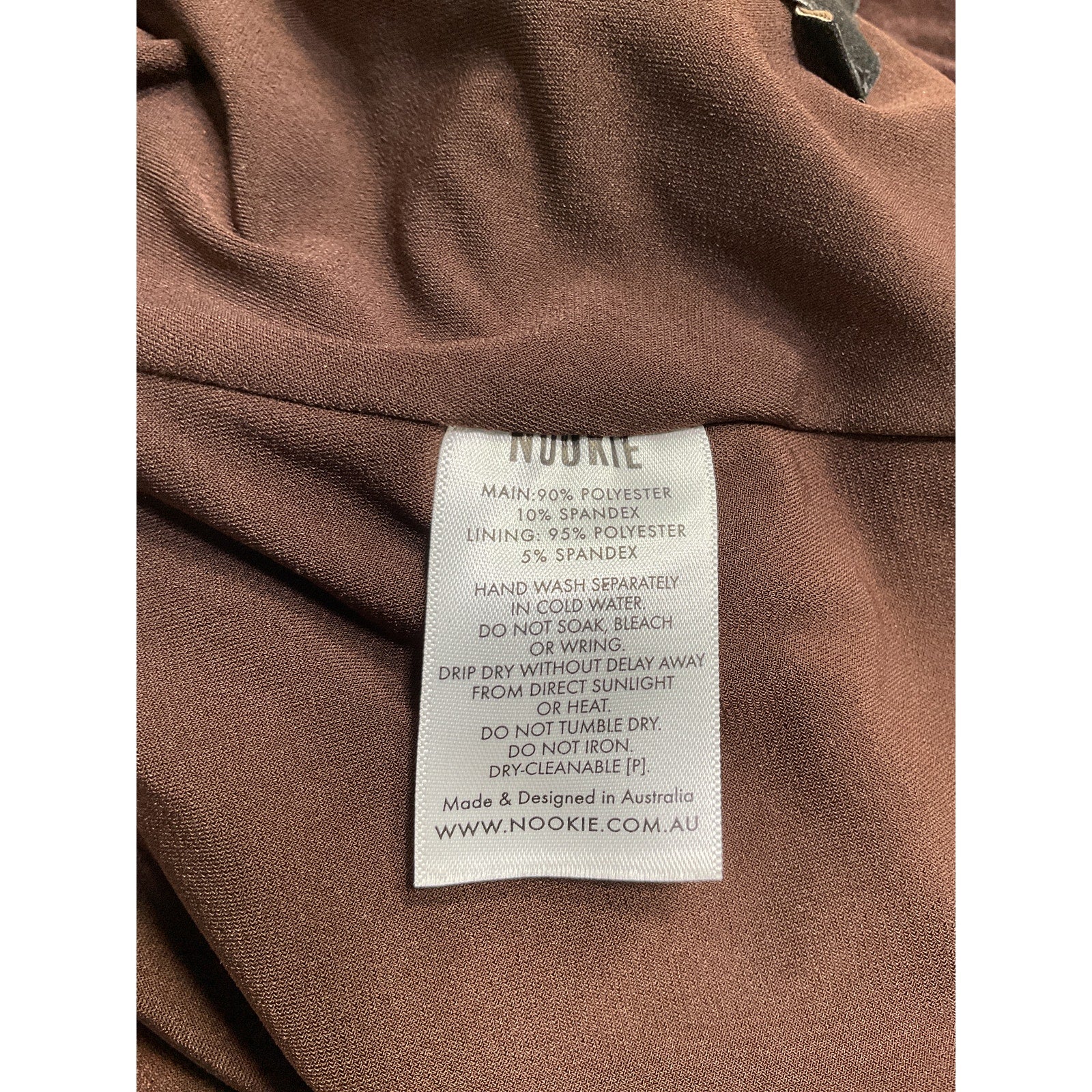 Nookie 'Vibe' Brown Polyester Mini Dress Size M