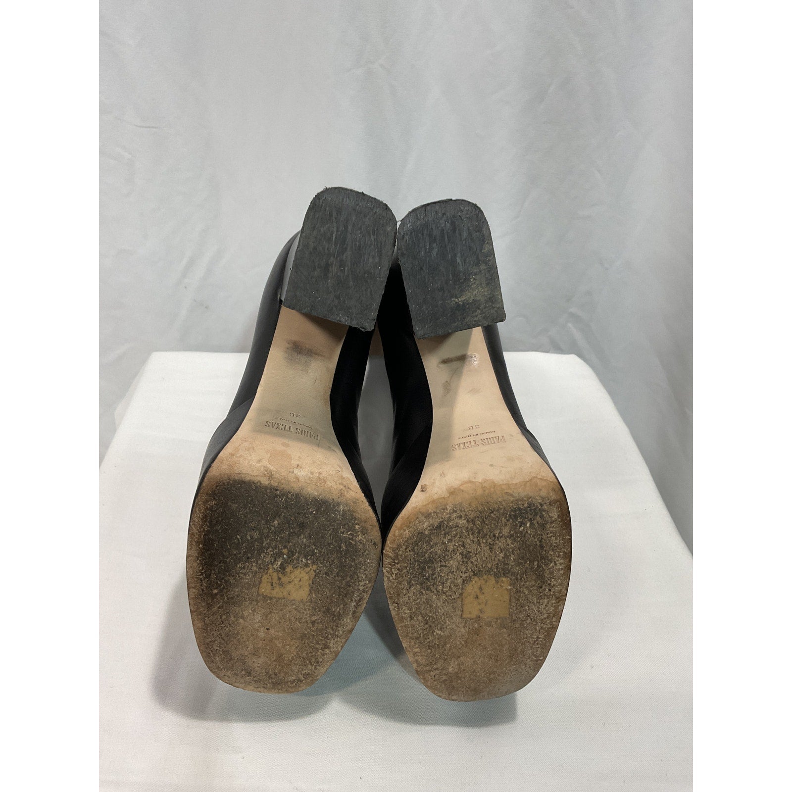 Paris Texas 'Lexy' Black Leather Platform Ankle Boots Size 6