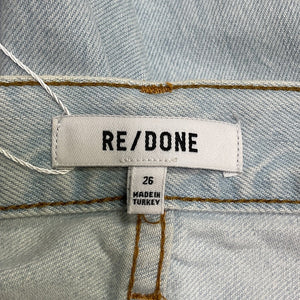 Re/Done Loose Blue High-Rise Straight Denim Jeans Size 26