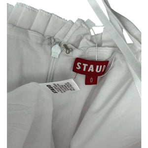 Staud Smocked White Bella Dress Size 0
