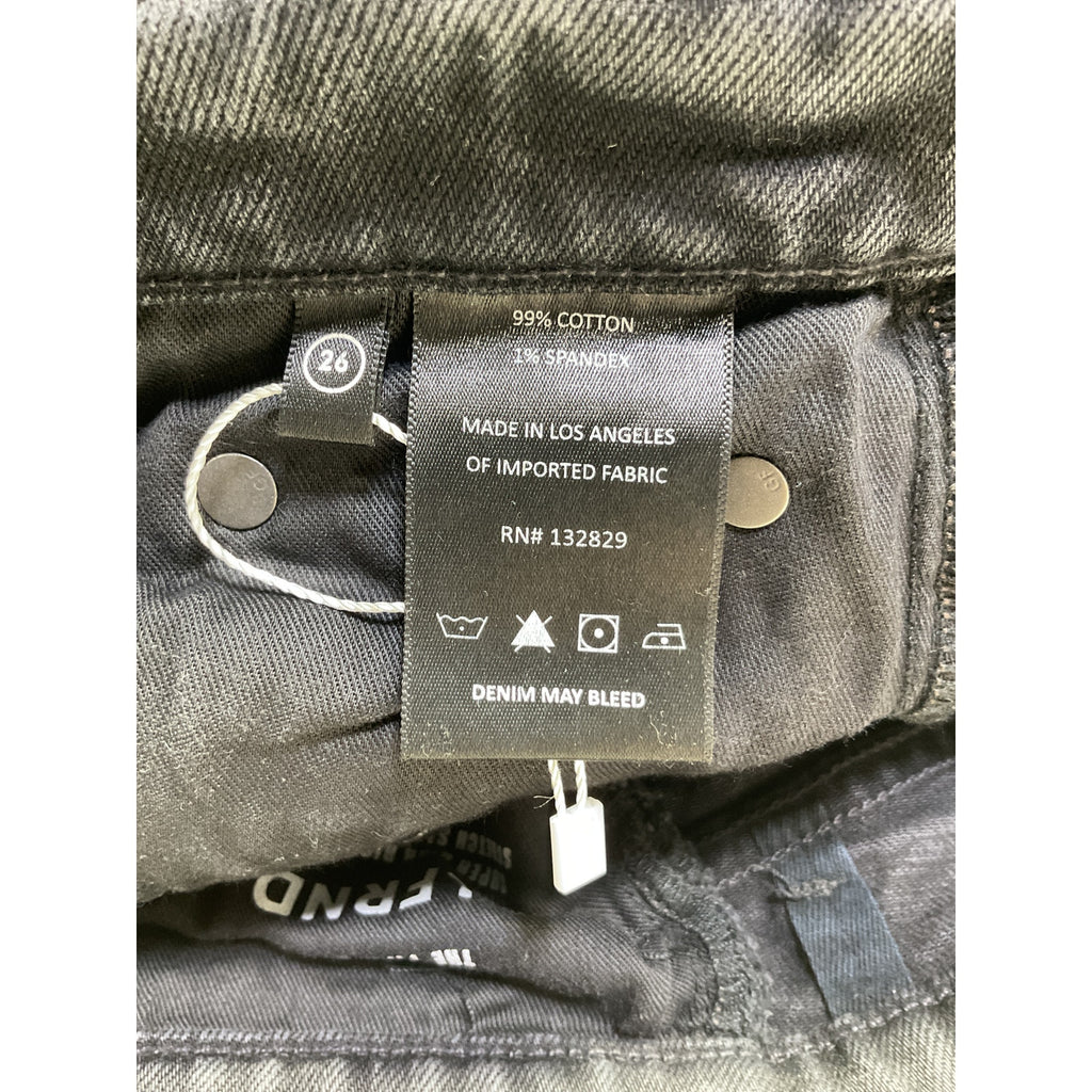 Grlfrnd 'Piper' Black Cotton Super High Rise Stretch Slim Denim Jean Size 26