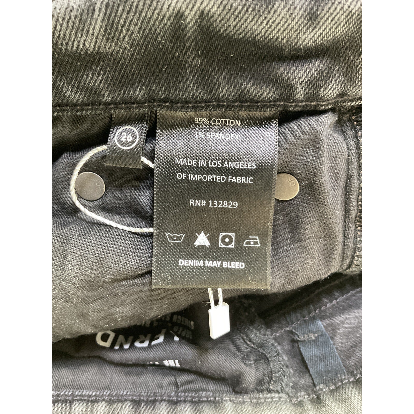 Grlfrnd 'Piper' Black Cotton Super High Rise Stretch Slim Denim Jean Size 26